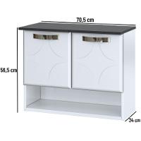 Balcão Gabinete Para Banheiro Em Aço Rubi 2 Portas Telasul - 3