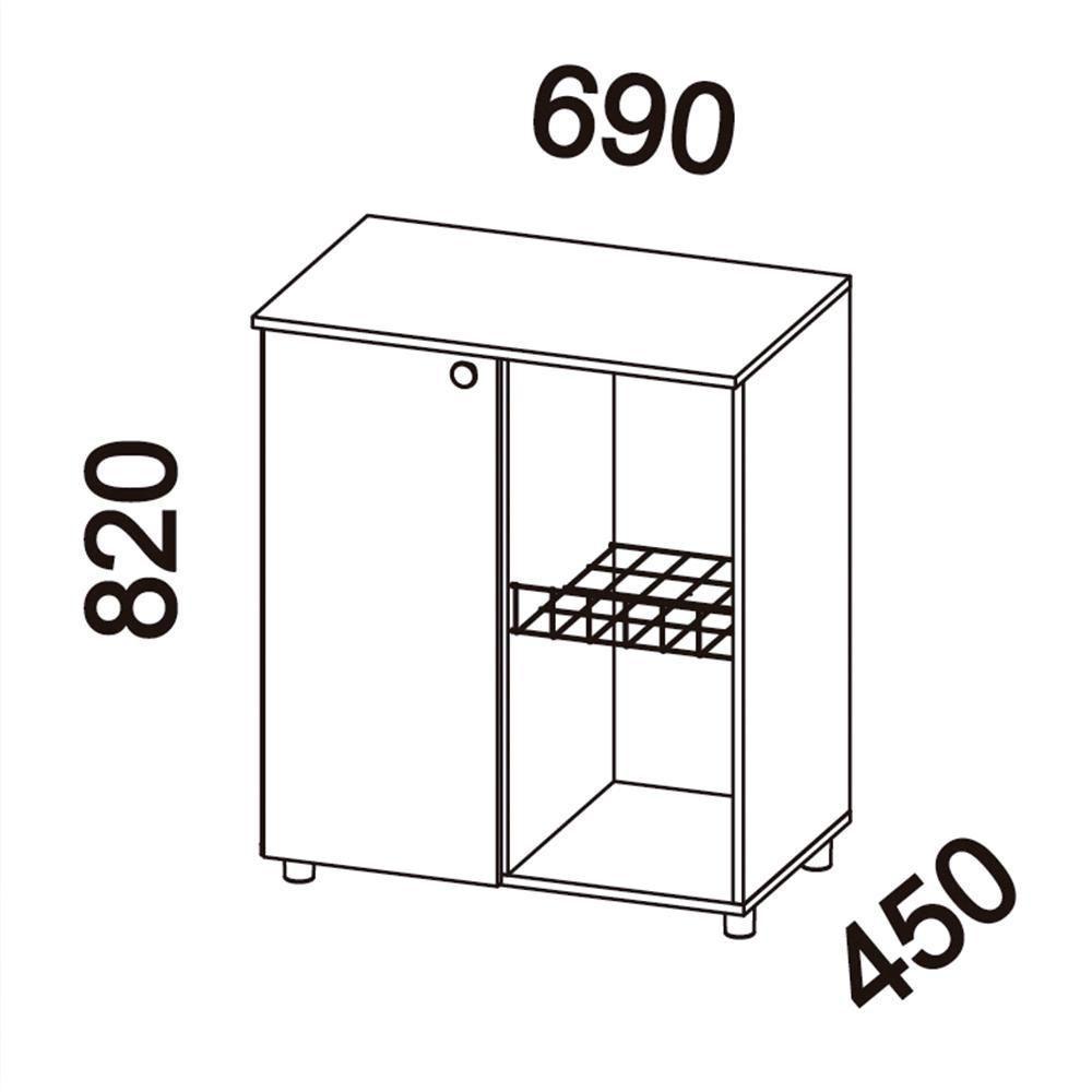 Balcão Fruteira Telasul âmbar 1 Porta Freijó Com Branco Freijó Com Branco - 5
