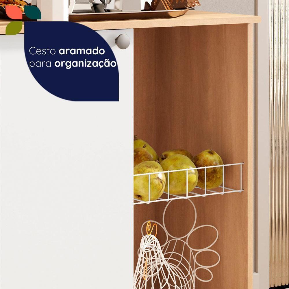 Balcão Fruteira Telasul âmbar 1 Porta Freijó Com Branco Freijó Com Branco - 6