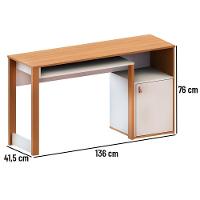 Escrivaninha Mesa Para Computador Telasul Versa Home 1 Porta Freijó/branco