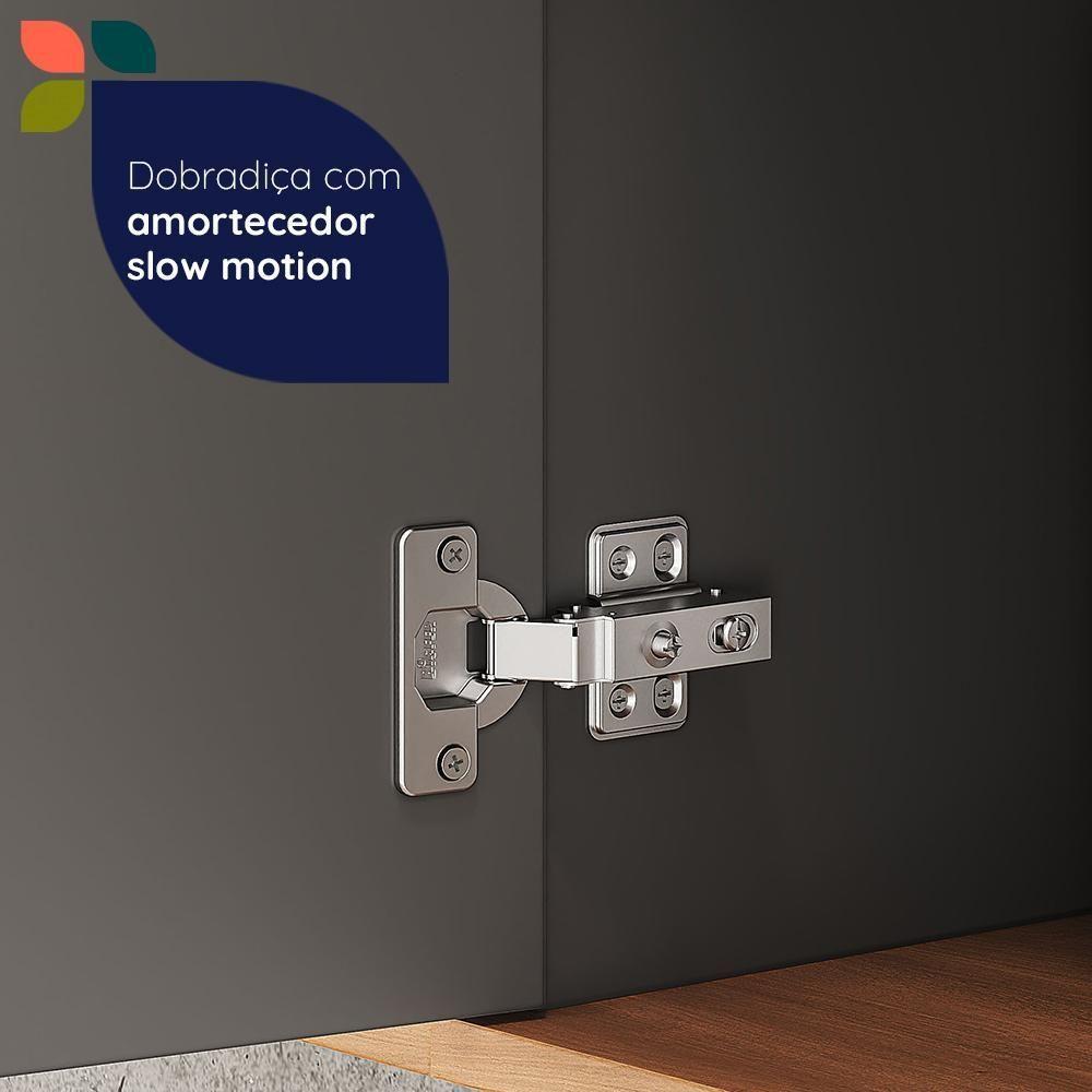 Balcão De Cozinha Castanha 1200mm Com Tampo 3 Portas E 2 Gavetas - Cinza/freijó - 6