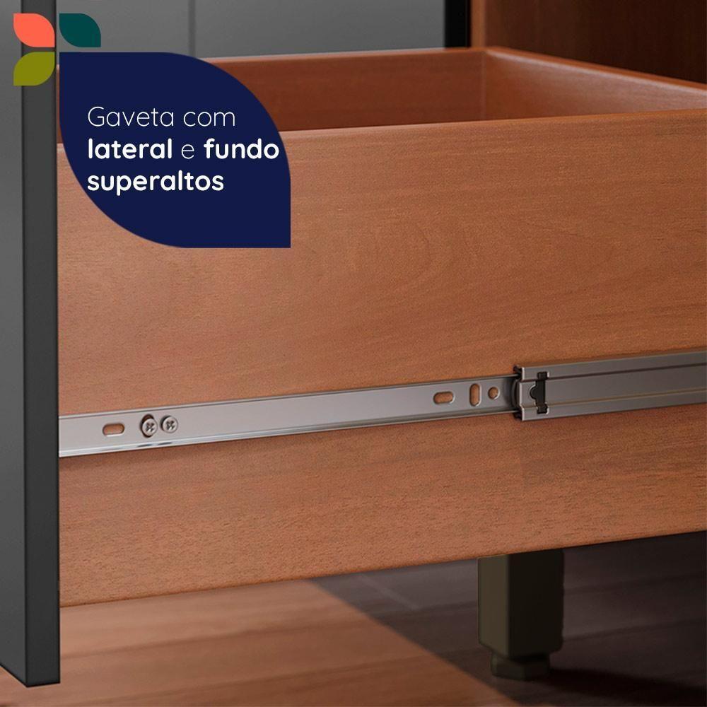 Balcão De Cozinha Castanha 1200mm Com Tampo 3 Portas E 2 Gavetas - Cinza/freijó - 8