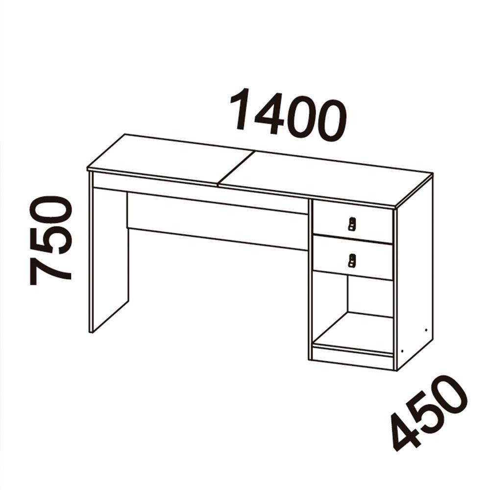 Escrivaninha E Penteadeira Telasul Versa Home Com Espelho 2 Gavetas Branco - 2