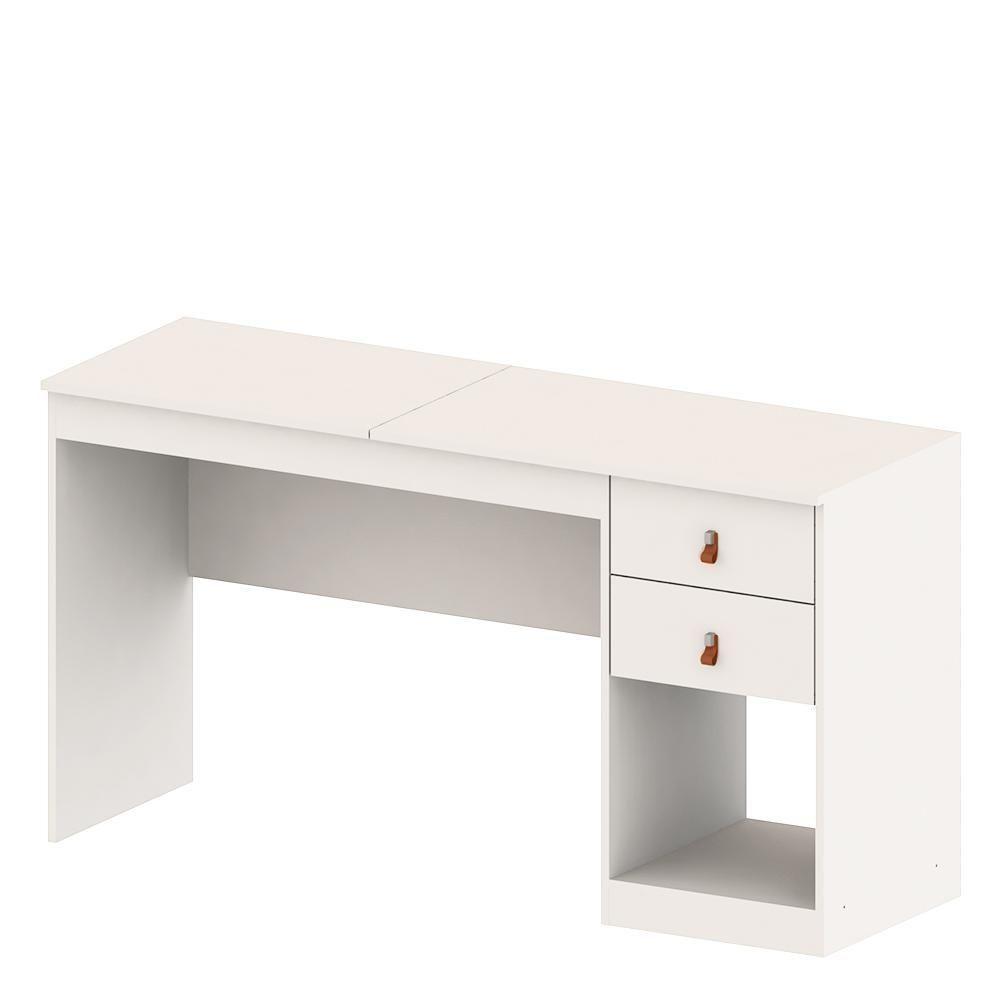 Escrivaninha E Penteadeira Telasul Versa Home Com Espelho 2 Gavetas Branco - 8