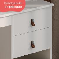 Escrivaninha E Penteadeira Telasul Versa Home Com Espelho 2 Gavetas Branco - 5