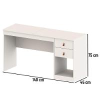 Escrivaninha E Penteadeira Telasul Versa Home Com Espelho 2 Gavetas Branco - 10