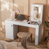 Escrivaninha E Penteadeira Telasul Versa Home Com Espelho 1 Porta Branco - 1
