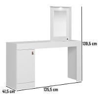 Escrivaninha E Penteadeira Telasul Versa Home Com Espelho 1 Porta Branco