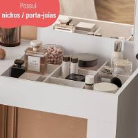 Escrivaninha E Penteadeira Telasul Versa Home Com Espelho 1 Porta Branco - 9