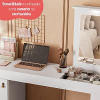 Escrivaninha E Penteadeira Telasul Versa Home Com Espelho 1 Porta Branco - 10