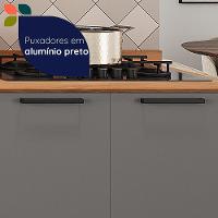 Balcão De Cozinha Castanha 800mm P/ Cooktop 5 Bocas C/ Tampo 2 Portas - Cinza/freijó - 7