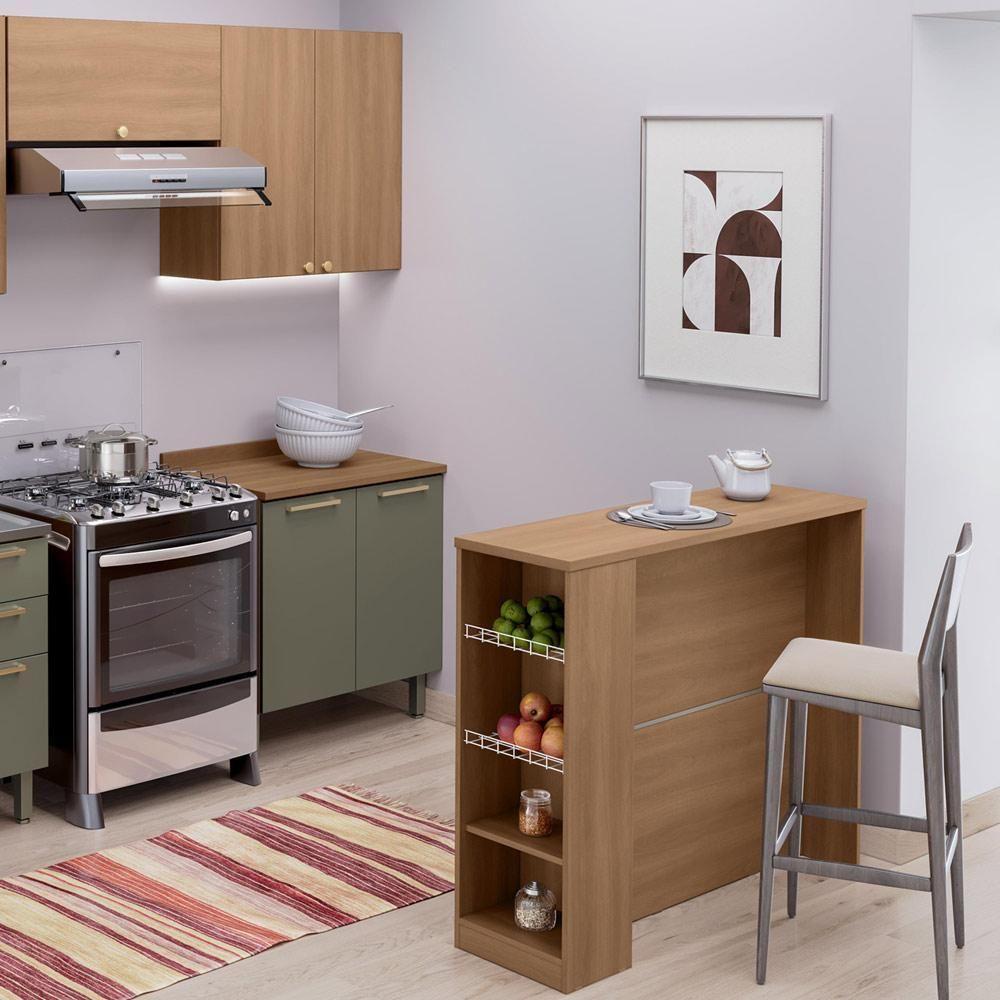 Bancada Ilha Para Cozinha Telasul 120 Cm Freijo Com Fruteira - 8