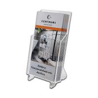 Display Expositor Acrílico Premium Porta Folders 10x20 Cm Mesa Qualidade Sofisticado Transparente - 1