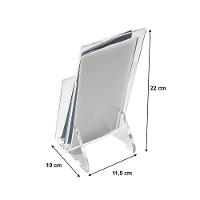 Display Expositor Acrílico Premium Porta Folders 10x20 Cm Mesa Qualidade Sofisticado Transparente - 8