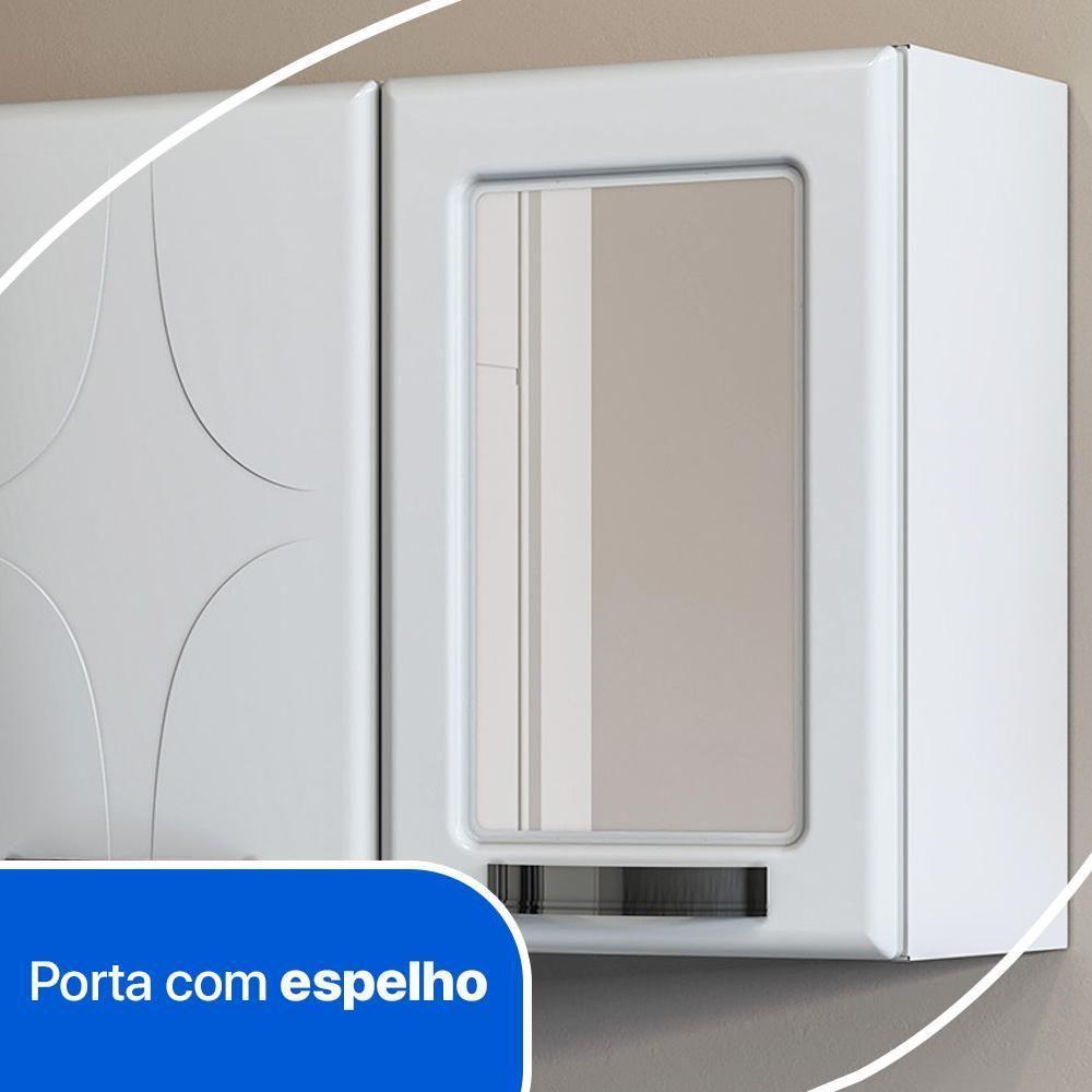 Kit Conjunto Para Banheiro Em Aço Telasul Rubi 4 Portas Com Espelho - 5