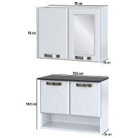 Kit Conjunto Para Banheiro Em Aço Telasul Rubi 4 Portas Com Espelho - 3