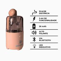Fone De Ouvido Rosa Com Caixa De Som Bluetooth Sem Fio - 9