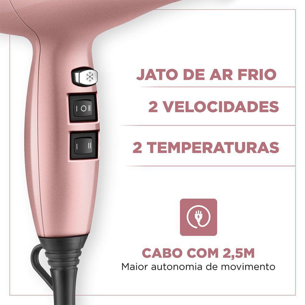 Secador De Cabelo By Juliette Mondial Golden Rose 127V - 3