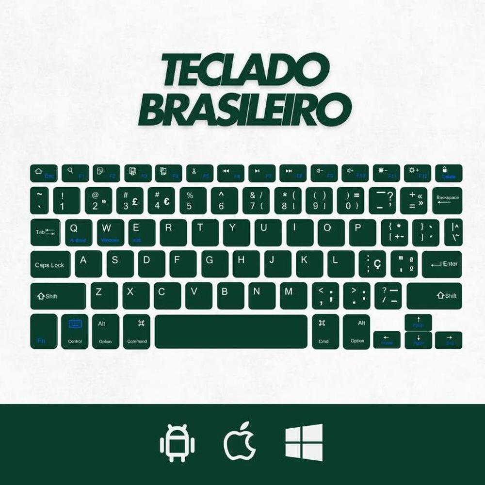 Kit Com Teclado Sem Fio E Mouse Recarregável Verde Escuro - 4