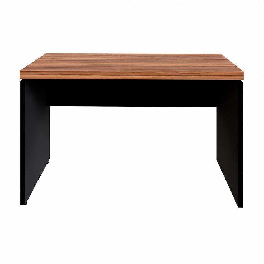 Mesa Escrivaninha Retangular Office 150cm Pé Painel Nogal/preto - 1