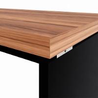 Mesa Escrivaninha Retangular Office 150cm Pé Painel Nogal/preto