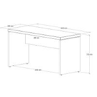 Mesa Escrivaninha Retangular Office 150cm Pé Painel Nogal/preto - 7