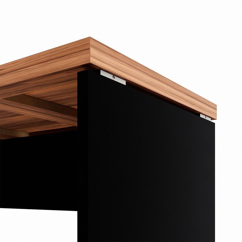 Mesa Escrivaninha Retangular Office 120cm Pé Painel Nogal/preto - 6
