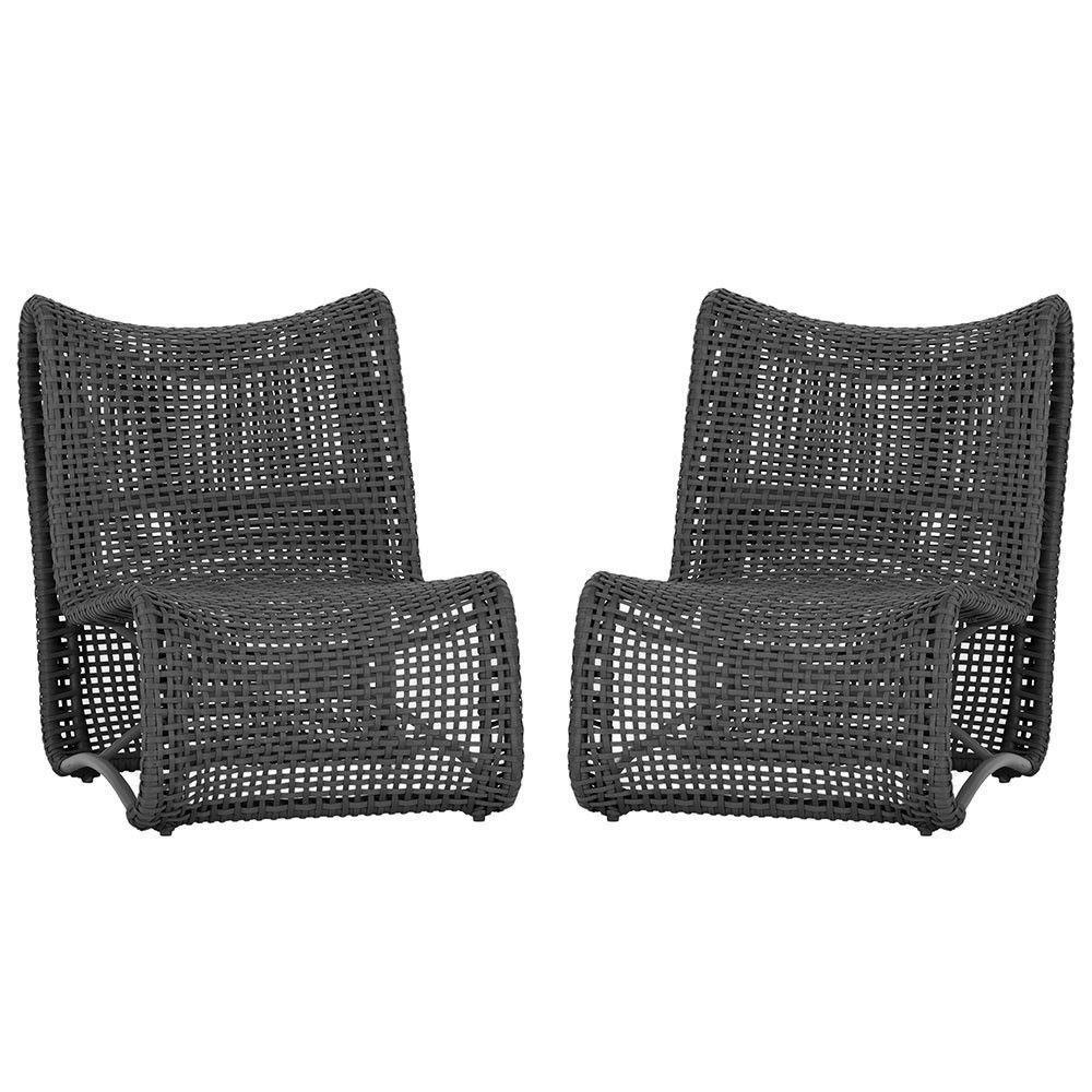 2 Cadeiras Poltronas Texas Corda Náutica Varanda Jardim Preto - 1