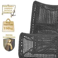 2 Cadeiras Poltronas Texas Corda Náutica Varanda Jardim Preto