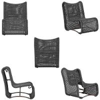 2 Cadeiras Poltronas Texas Corda Náutica Varanda Jardim Preto - 5