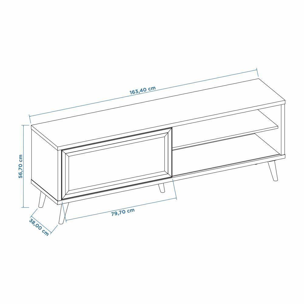 Conjunto Para Sala Rack Nt1175 E Painel Nt1375 Para Tv Até 60 Freijó Preto Tx Notável Móveis Freijó Trend/preto Tx - 4