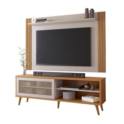 Conjunto Para Sala Rack Nt1175 E Painel Nt1375 Para Tv Até 60 Freijó/offwhite Notável Móveis Freijó Trend/off White Tx