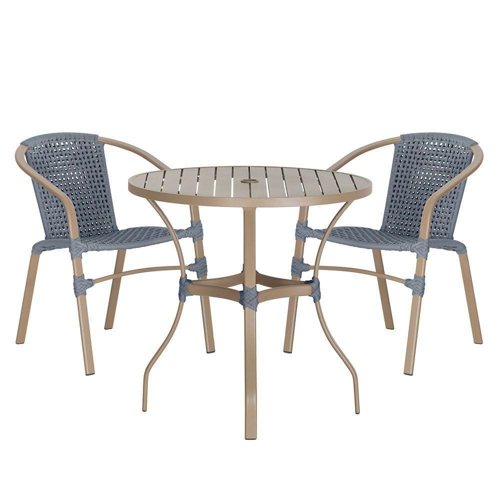 02 Cadeiras Floripa E Mesa Roma 80cm Fendi Trama Original Prata - 1