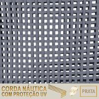 02 Cadeiras Floripa E Mesa Roma 80cm Fendi Trama Original Prata - 5