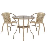 02 Cadeiras Floripa E Mesa Roma 80cm Fendi Trama Original Rami - 1