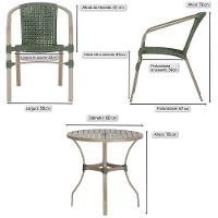 02 Cadeiras Floripa E Mesa Roma 80cm Fendi Trama Original Verde - 2