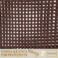 04 Cadeiras Floripa E Mesa Roma 80cm Marrom Trama Original Marrom - 5