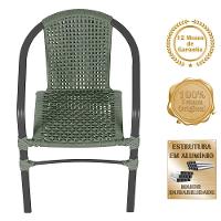 02 Cadeiras Floripa E Mesa Roma 100cm Preta Trama Original Verde - 3