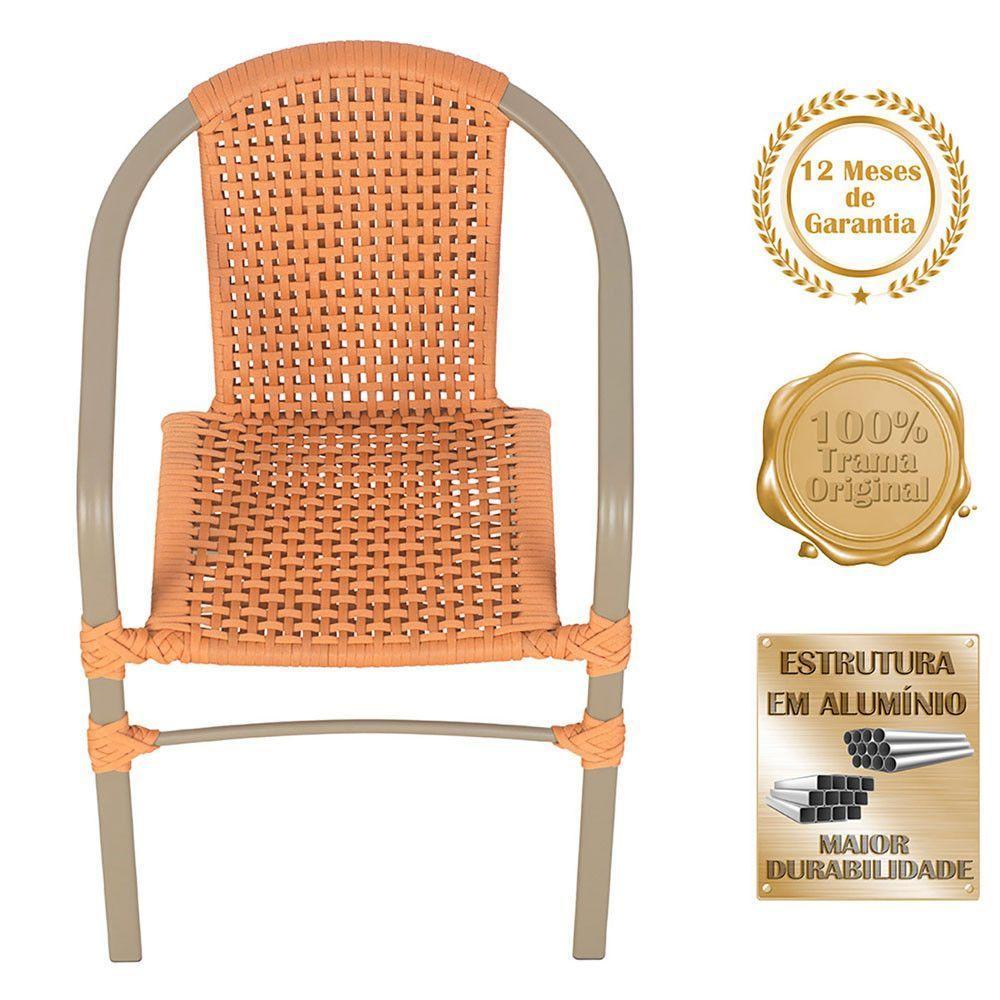 02 Cadeiras Floripa E Mesa Roma 100cm Fendi E Corda Nautica Terra Cota - 3