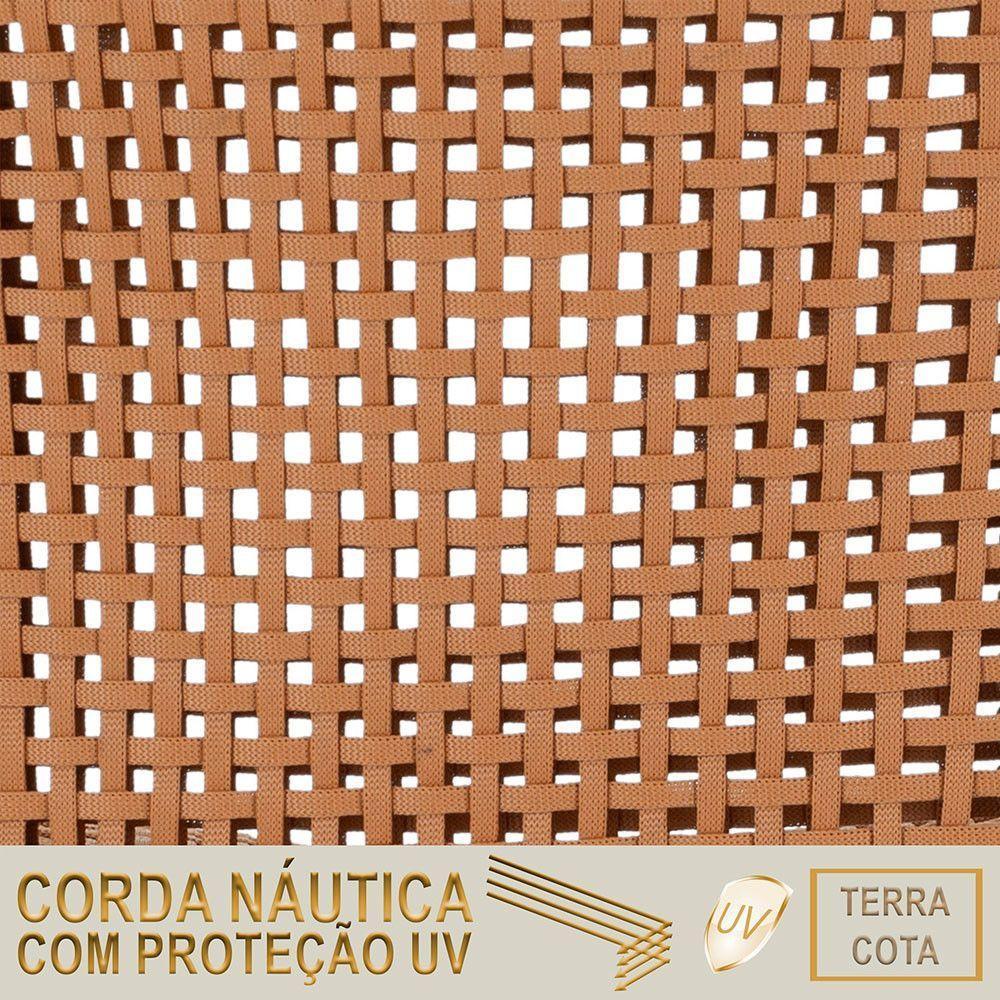 02 Cadeiras Floripa E Mesa Roma 100cm Fendi E Corda Nautica Terra Cota - 5