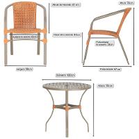 02 Cadeiras Floripa E Mesa Roma 100cm Fendi E Corda Nautica Terra Cota - 2