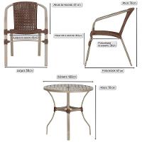 02 Cadeiras Floripa E Mesa Roma 100cm Fendi E Corda Nautica Marrom - 2