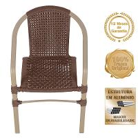 02 Cadeiras Floripa E Mesa Roma 100cm Fendi E Corda Nautica Marrom - 3