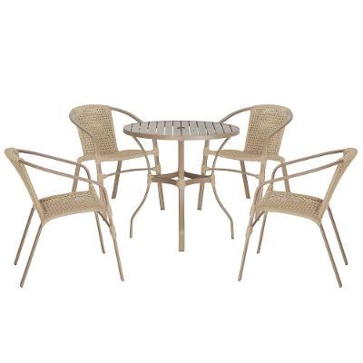 04 Cadeiras Floripa E Mesa Roma 80cm Fendi Trama Original Rami