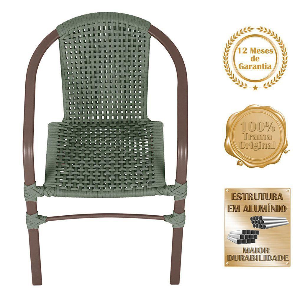 02 Cadeiras Floripa E Mesa Roma 100cm Marrom E Corda Nautica Verde - 3