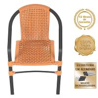 04 Cadeiras Floripa E Mesa Roma 100cm Preta Trama Original Terra Cota - 3