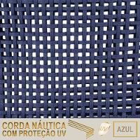 04 Cadeiras Floripa E Mesa Roma 100cm Preta Trama Original Azul - 5