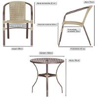 04 Cadeiras Floripa E Mesa Roma 100cm Marrom Trama Original Rami - 2