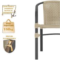 02 Cadeiras Floripa E Mesa Roma 100cm Preta Trama Original Rami