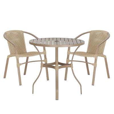 02 Cadeiras Floripa E Mesa Roma 100cm Fendi E Corda Nautica Rami